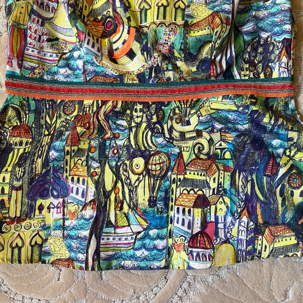 Weston Women's Large Peplum Sleeveless Multicolored Top - Picture 10 of 13